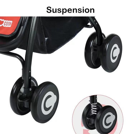 Baobaohao Twin Stroller Red