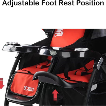 Baobaohao Twin Stroller Red