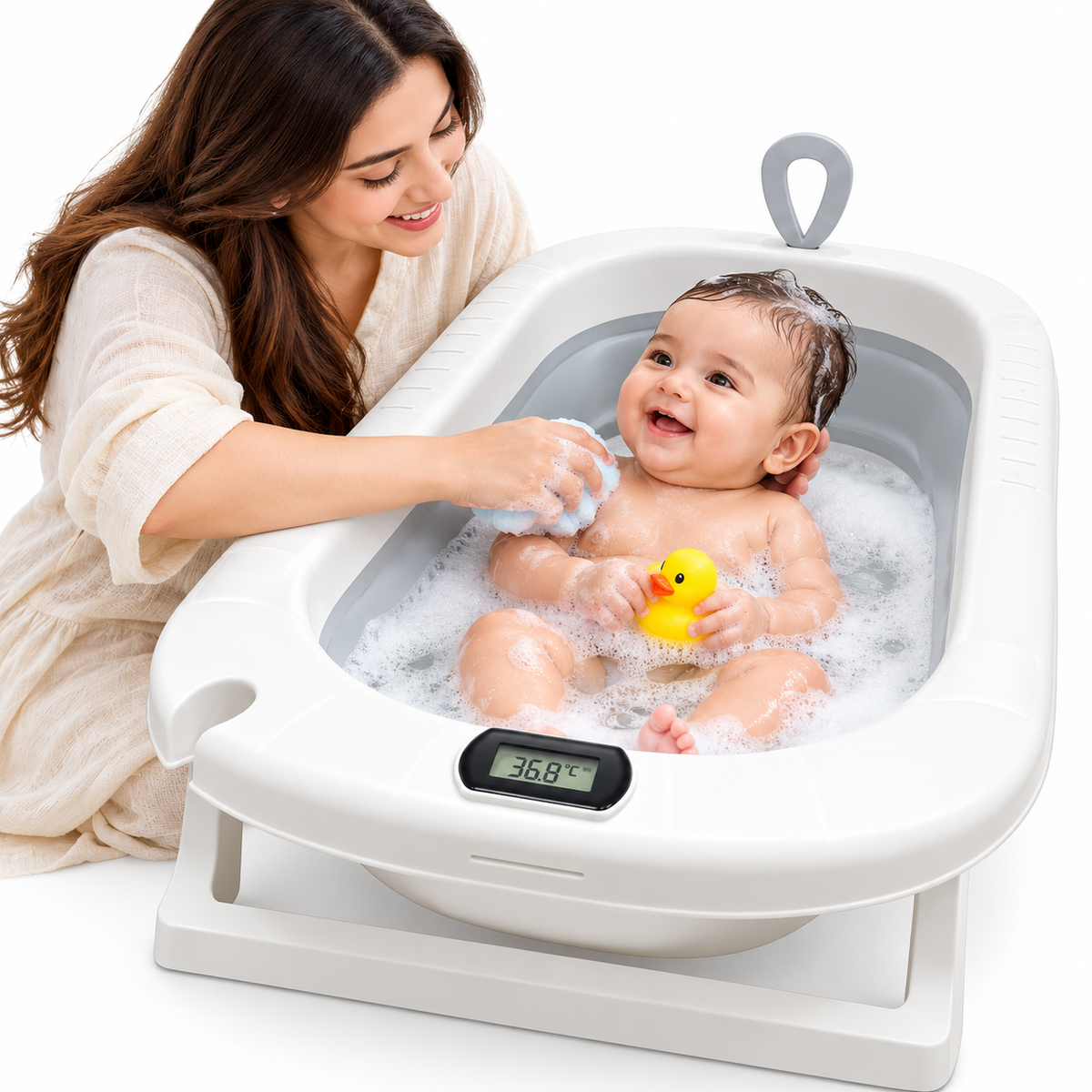 JOYOUS 5 in 1 - Foldable Baby Bathtub & Bathing Set