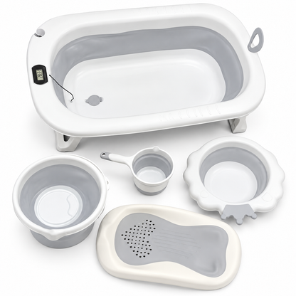 JOYOUS 5 in 1 - Foldable Baby Bathtub & Bathing Set