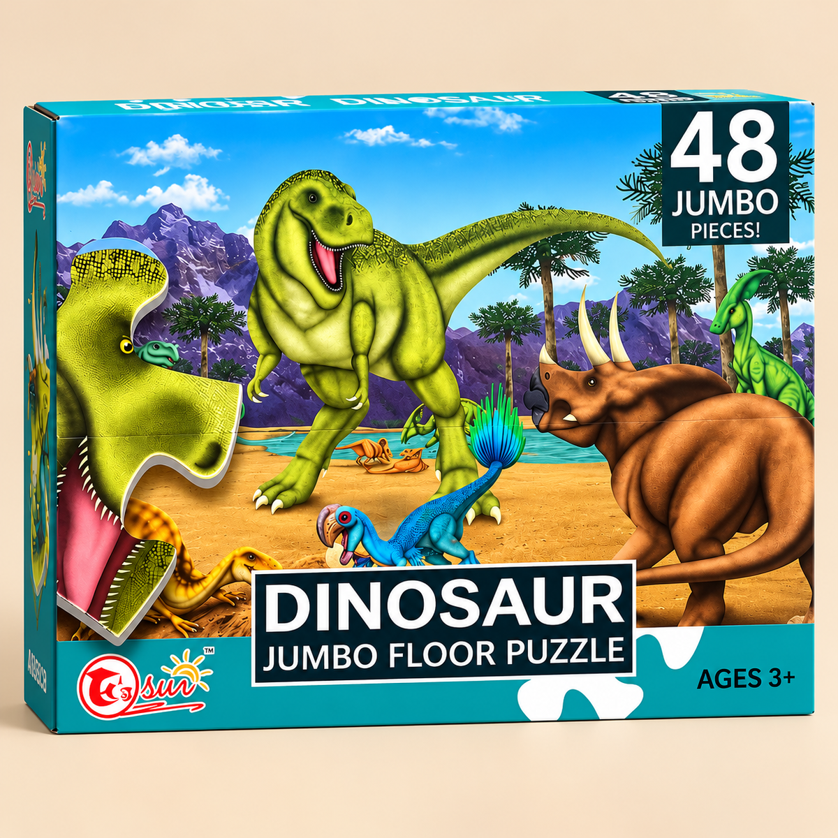 Dinosaur Jumbo Floor Puzzle – 48 Pieces Educational Jigsaw Puzzle