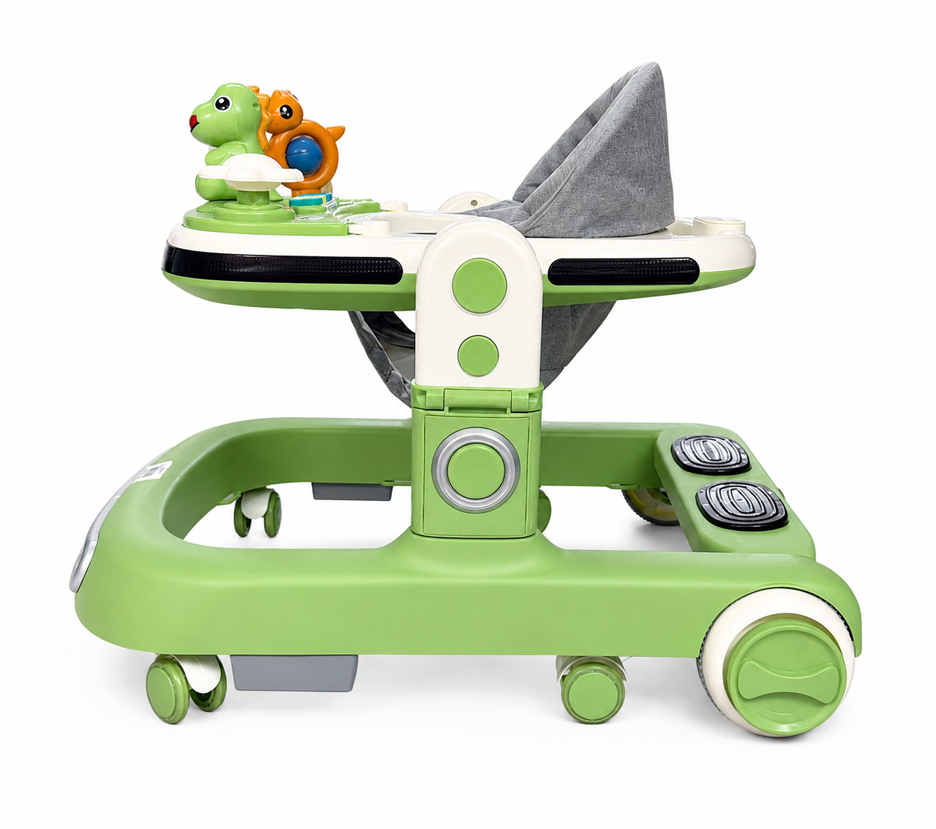 Premium Musical Baby Walker with Activity Toys & Adjustable Height – Green Edition