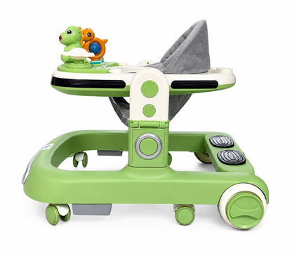 Premium Musical Baby Walker with Activity Toys & Adjustable Height – Green Edition