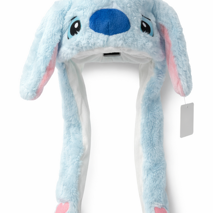 Plush Bunny Ear Muff Hat with Long Paws – Soft & Cozy Winter Accessory