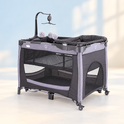 3-in-1 Baby Bassinet Playard & Play pen – Black Edition (Model T301-BLACK)