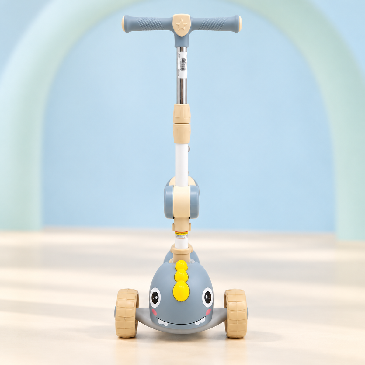 Kids Cartoon Dinosaur 3-Wheel Scooter with Adjustable Handle – Fun & Stable Ride-On