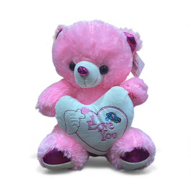 Cute Pink Teddy Bear with Heart – “Love You” Soft Plush Toy