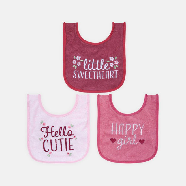 Infant Baby Bib Pack Of 3 Little Sweet Heart