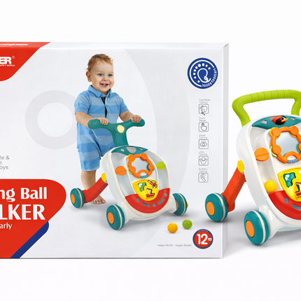 Huanger Rolling Ball Baby Walker – Interactive Learning Walker (12M+) - HE0820