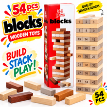 IMPORTED | 54-Piece Wooden Jenga Tower Game