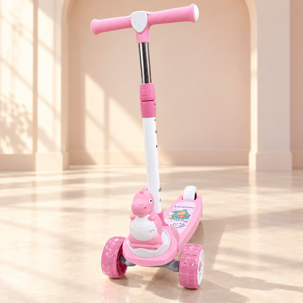 Little Dino Pink 3-Wheel Scooter