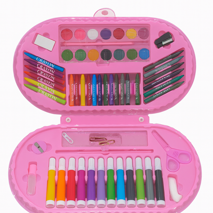 Unicorn 75-Piece Mega Art Set – Complete Drawing & Coloring Kit for Kids (Pink)