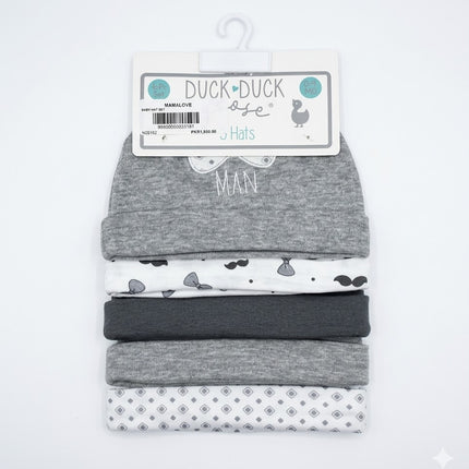 5-Piece Summer Baby Cap Set – Lightweight Cotton Newborn Beanies (Breathable & Soft)