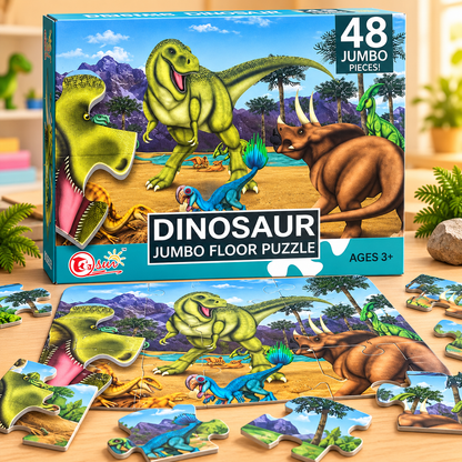 Dinosaur Jumbo Floor Puzzle – 48 Pieces Educational Jigsaw Puzzle