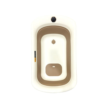 BABAMAMA Foldable Bath Tub With Thermometer Reading Brown