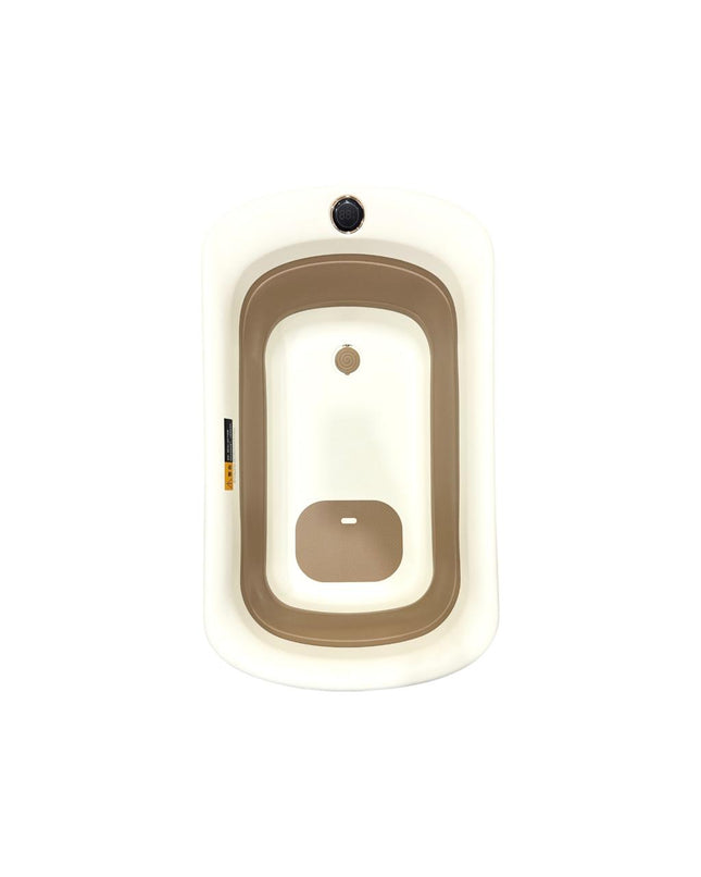 BABAMAMA Foldable Bath Tub With Thermometer Reading Brown