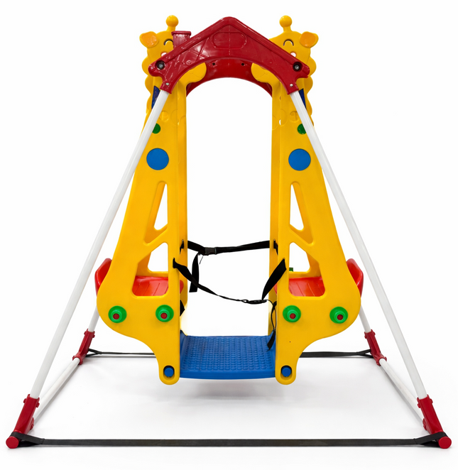 Kids Indoor/Outdoor Swing Set with Safety Belt (Giraffe Design)