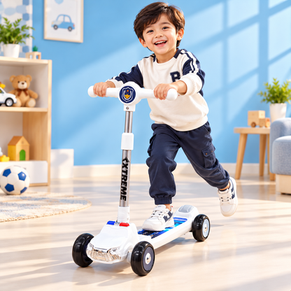 Extreme Police Car Scooter – 4-Wheel Ride-On Scooter