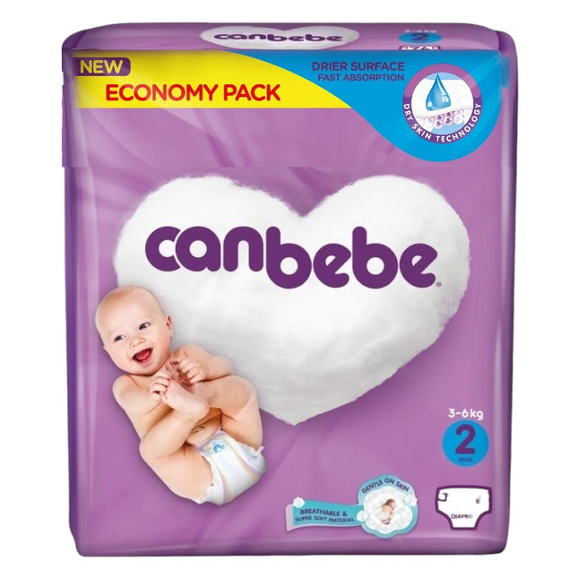 CANBEBE BABY DIAPER (3-6KG) SIZE 2 ECONOMY PACK