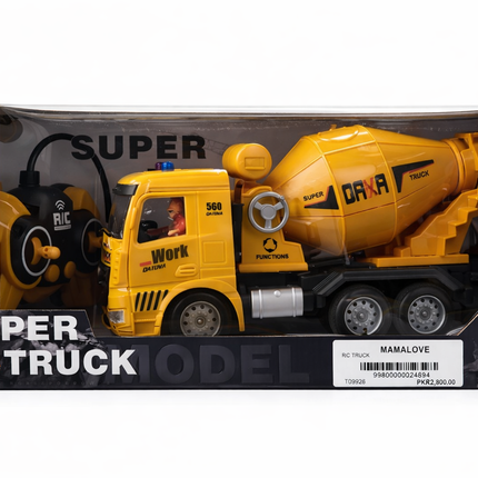 RC Cement Mixer Truck 6CH – Super Truck Model Remote Control Construction Vehicle (Ages 6+)