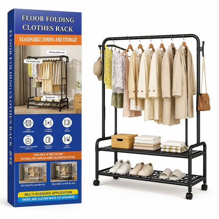 Storage Rack & Clothes Drying with Wheels – 110 × 45 × 164 CM