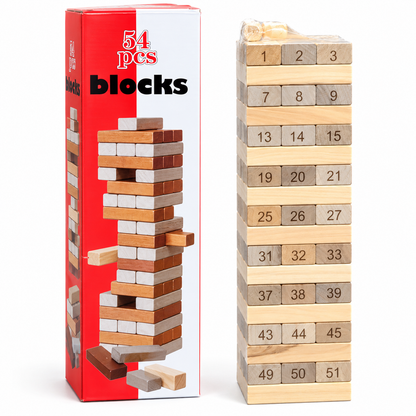 Imported 54 Piece Wooden Jenga Tower Game