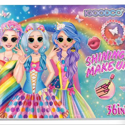 Kids Princess Makeup & Beauty Play Set – All-in-One Dress-Up Cosmetic Kit with Stickers & Accessories