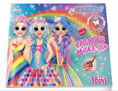 Kids Princess Makeup & Beauty Play Set – All-in-One Dress-Up Cosmetic Kit with Stickers & Accessories
