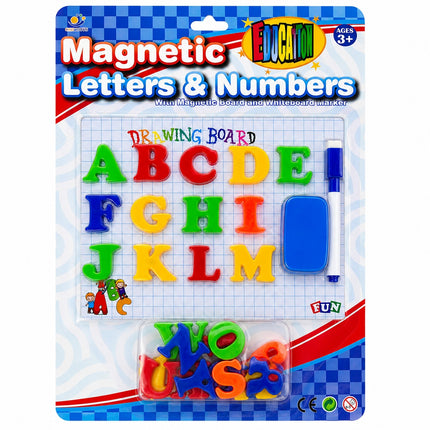 Magnetic Letters & Numbers Learning Board for Kids – Educational Alphabet & Number Set with Whiteboard, Marker & Eraser
