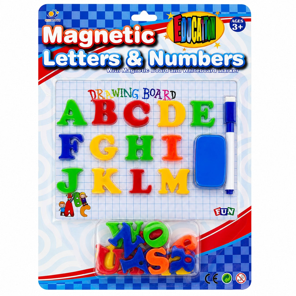 Magnetic Letters & Numbers Learning Board for Kids – Educational Alphabet & Number Set with Whiteboard, Marker & Eraser