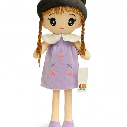 Cute Cat Hat Girl Doll – Soft & Stylish Plush Doll for Kids