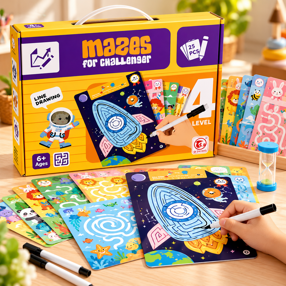 25-Piece Brain-Boosting Maze Puzzle & Learning Activity Set