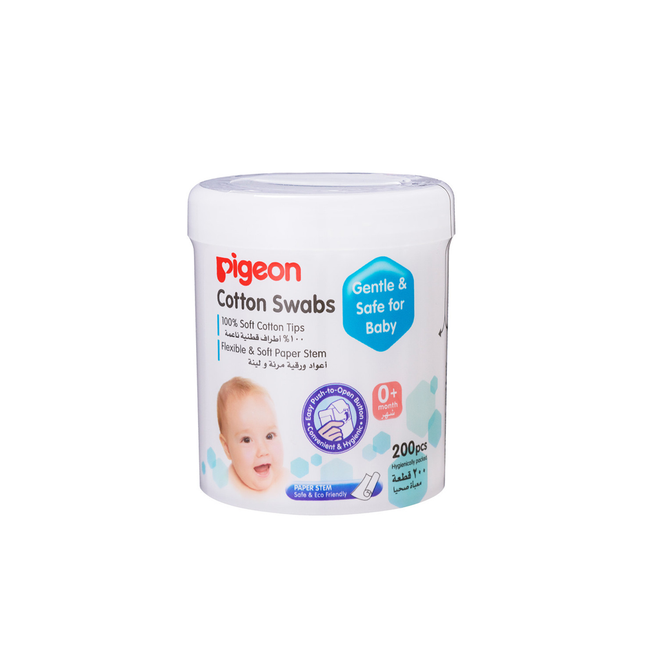 Pigeon Thick Stem Cotton Swabs – 200 Pieces