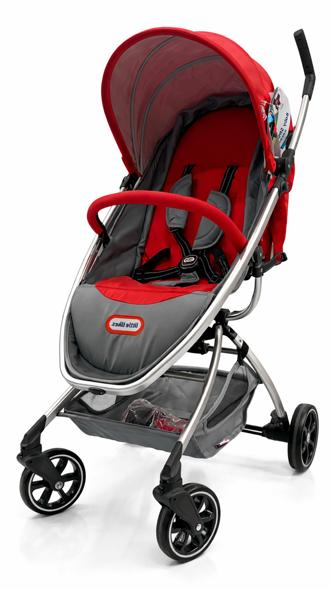 Little Tikes -  Lightweight Baby Stroller with Canopy – Red & Grey