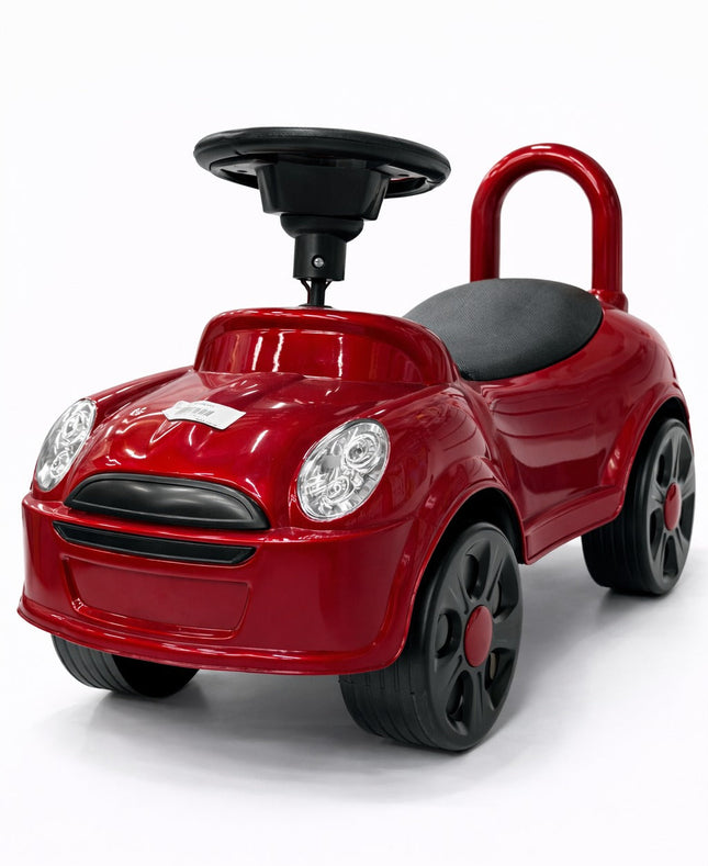 Kids Ride-On Push Car – Mini Sports Baby Car with Steering Wheel & Backrest (Red)
