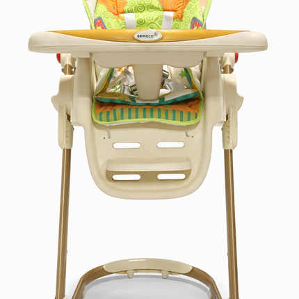Deluxe Adjustable Baby High Chair with Wheels & Reclining Seat – Multi Color H - 501