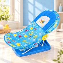 Junior Baby Bather Bath Seat with 3 Reclining Positions & Head Cushion – Blue Edition
