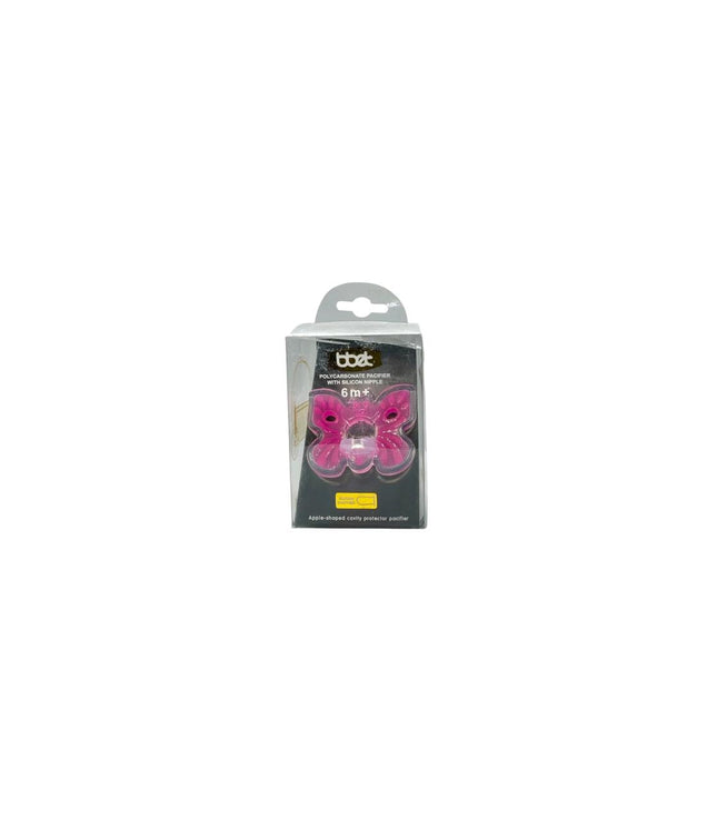 Butterfly Pacifier With Silicon Nipple (Pink) 6+ Months