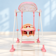 Baby Swing Chair with Canopy & Toy Tray – Pink (Indoor Use)