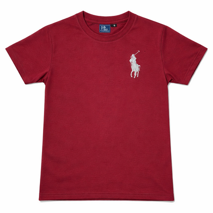 Polo Orange Crew Neck T-Shirt with Embroidered Logo (Short Sleeves)