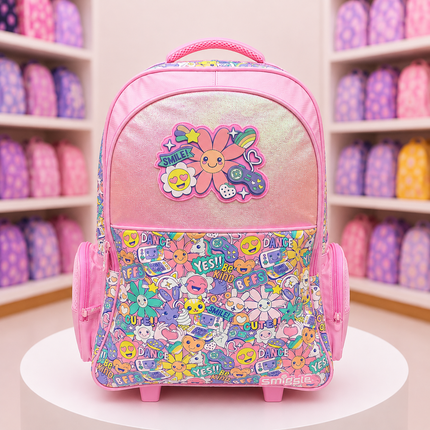 Kids Pink Glitter School Backpack – Cute Printed Lightweight Backpack for Girls
