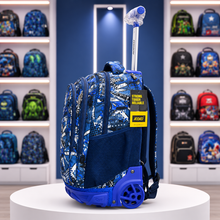AODAS | Kids Car Print Trolley School Backpack – 18" × 12" INCHES