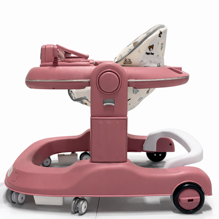 Luxury Car Style Baby Walker with Music Panel & 360° Wheels