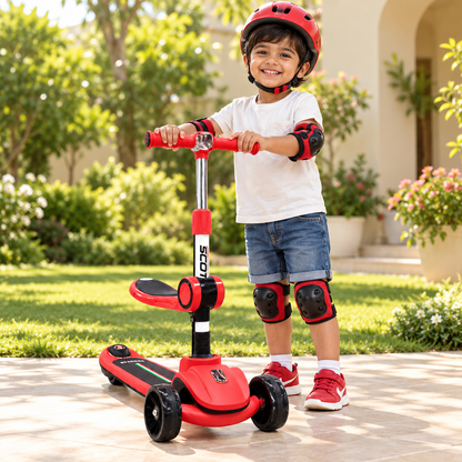 Little Adventurer Red 3-Wheel Scooter with Seat