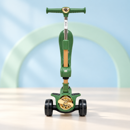 Kids Dinosaur 3-in-1 Scooter with Seat & Adjustable Handle – Ride-On & Kick Scooter Combo