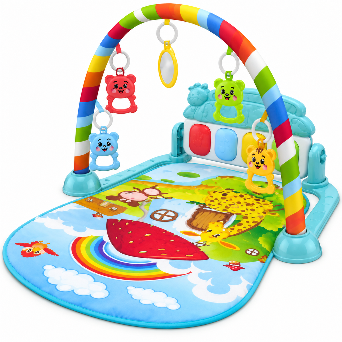 Play Gym Mat with Hanging Toys, Music & Lights