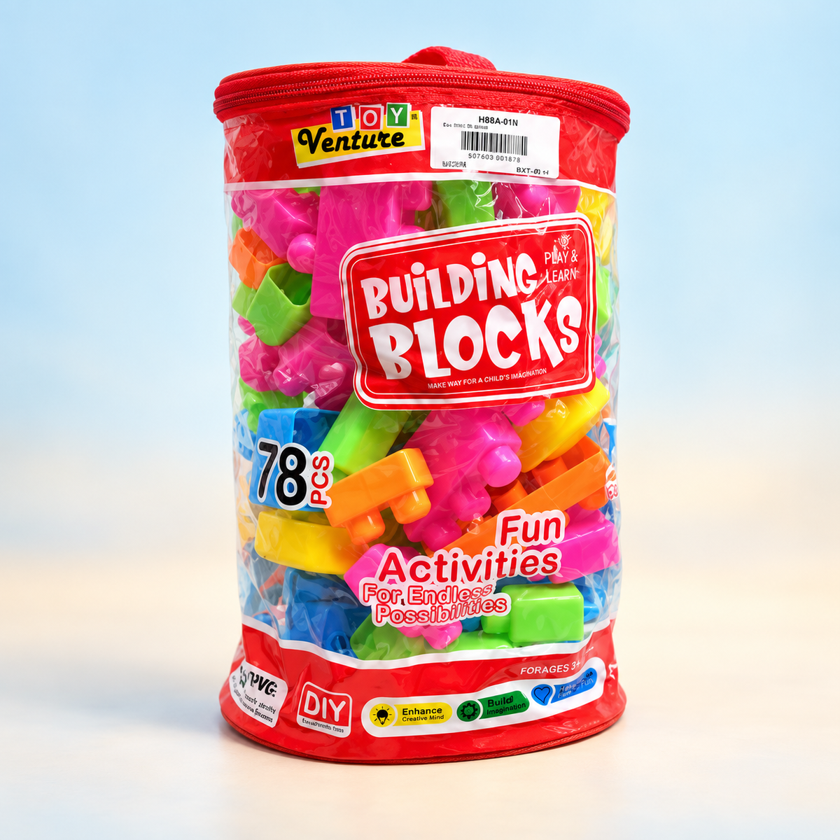 Toy Venture Colorful Building Blocks Set (78 Pieces)
