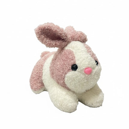 Cute Pink & White Bunny Plush Toy – Soft Fluffy Stuffed Animal
