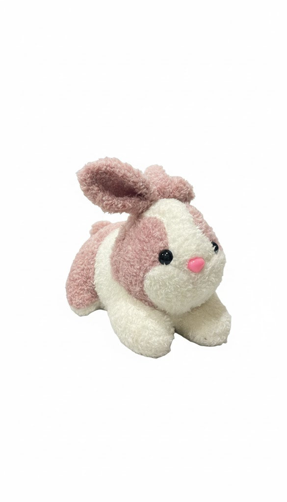 Cute Pink & White Bunny Plush Toy – Soft Fluffy Stuffed Animal