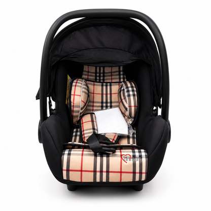 Tinnies Luxury 3-in-1 Baby Infant Car Seat, Carry Cot & Rocker T008 – Black with Beige
